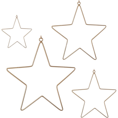Anhänger Sterne Weihnachten goldfarben 30 cm 4er Set | 10 Stück