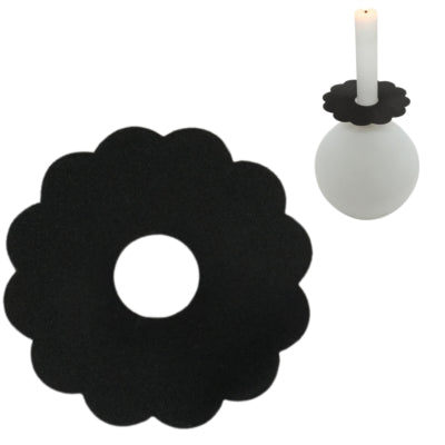 Stjernsund Kerzenring Loua Blume schwarz matt 9,3 cm | 48 Stück