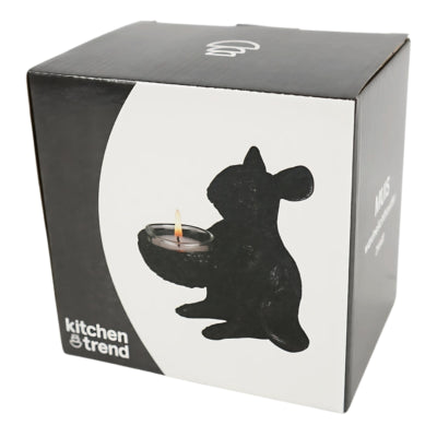 Teelichthalter Maus schwarz 12,5 cm | 6 Stück