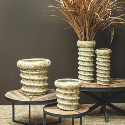 Ptmd Blumentopf Zero Swirl Creme L 30 cm | 2 Stk