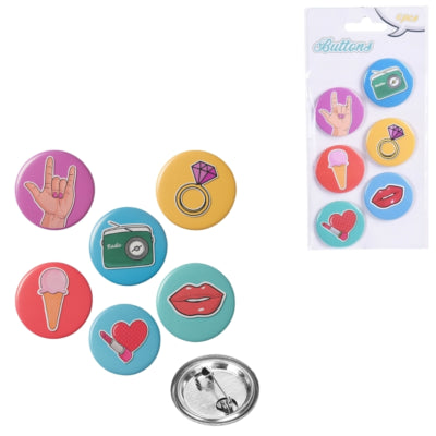 Knöpfe Cartoon 4 cm 6er Set | 48 Stück