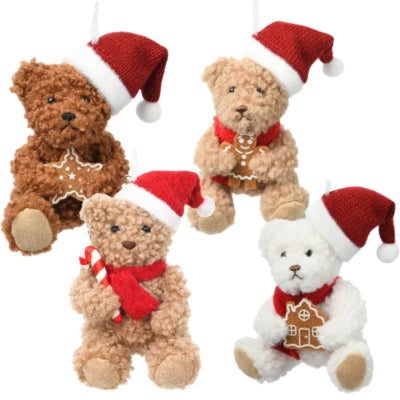 Ngk Anhänger Weihnachtsteddybär 10 cm 4-fach sortiert | 36 Stück