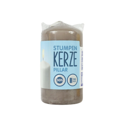 Stumpenkerze grau 6 x 11 cm | 24 Stück