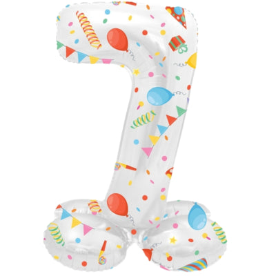 Folat Folienballon stehend 7 freudige Party 41 cm | 20 Stück