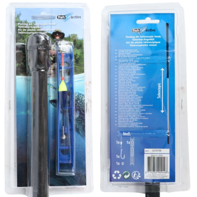 Fish Active Teleskop-Angelrute 3 m mit Vorfach