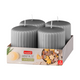 Profissimo Stumpenkerze gerippt metallic grau 80 68mm 4 Stück