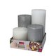 Profissimo Stumpenkerze Rustic Metallic Set Silber Weiß 4-teilig