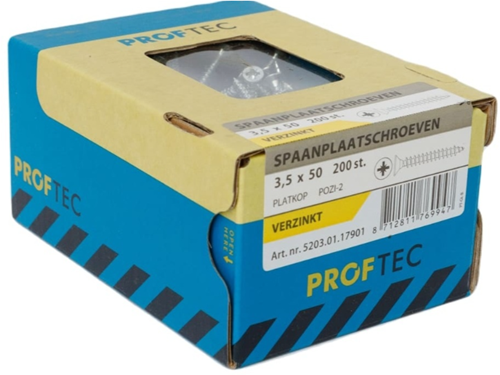 Proftec Spanplattenschraube vz pk pz2 3,5x50 | 200 Stück - 5203.01.17901