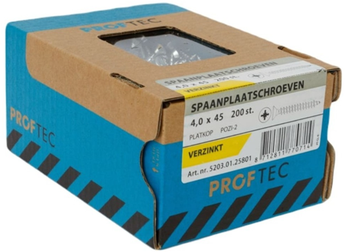 Proftec Spanplattenschraube vz pk pz2 4,0x45 | 200 Stück - 5203.01.25801