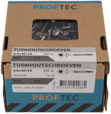 Proftec Gartenholzschraube Edelstahl-410 LK + Schneidspitze Torx TX20 4,0x50 30 | 200 Stück - 5207.31.25901 - afbeelding 1