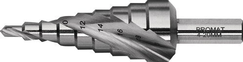 Promat tecwerk Stufenbohrer | Bohrbereich 4-20 mm | HSS spiralgenutet | Anzahl der Schnitte 2 Schritte Nummer 9 - 4000862082