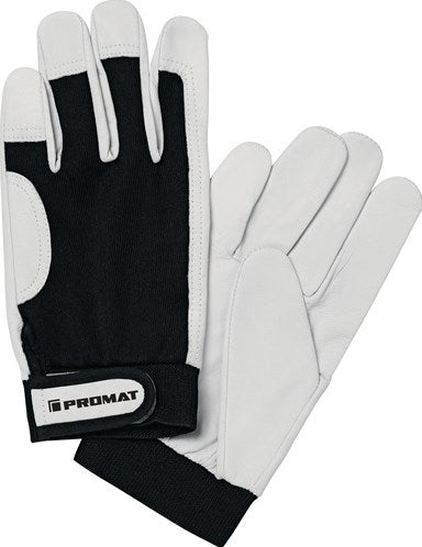 Promat Tecwerk Handschuh | Haupt | Größe 10 schwarz Naturfarben | hochwertiges Ziegennappaleder Stretch | und 388 PSA-Kategorie II – 4000371113