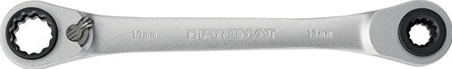 Promat tecwerk Multifunktions-Ratschen-Ringschlüssel | 4 in 1 | 10 13 17 19 mm | 12-kt. Länge 220 mm | Anzahl Zähne 72 - 4000821481
