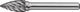 Promat Tecwerk Grat | spg Edelstahl | D. 10 mm Kopflänge 20 mm Schaft d. 6mm | Hartmetall | Zähne normal, fein - 4000868070