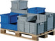 Promat tecwerk Transport-Stapelbehälter | L400xB300xH120mm | grauer PP-Muschelgriff | Seitenwände geschlossen - 9000447800