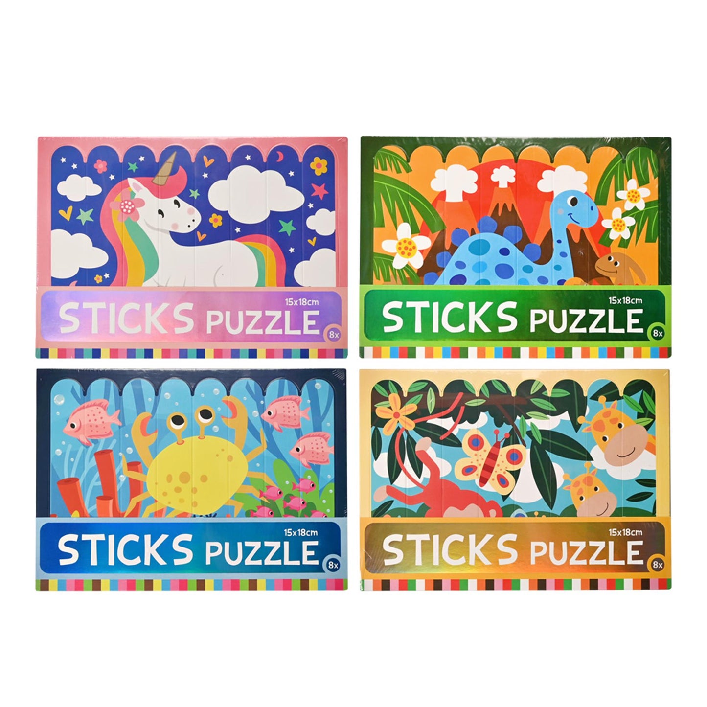 Streifenpuzzle - Dino