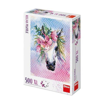 Puzzle Einhorn mit Blumen 500xl Stücke
