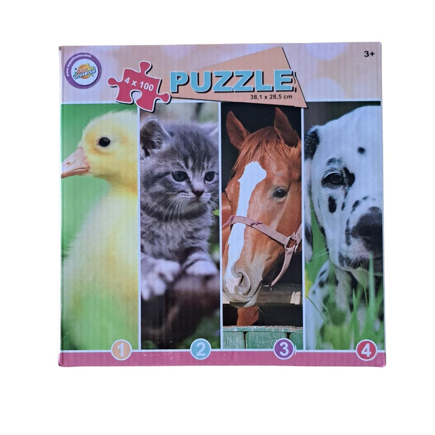 Spielzeug-Universum-Puzzle 4x 100 Stück 38x28,5cm