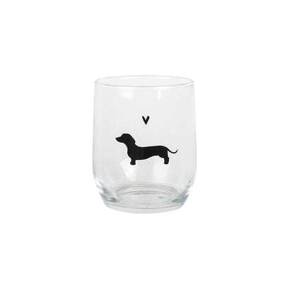 Clayre Eef Trinkglas Dackel 300ml ø 8x9 cm Glas
