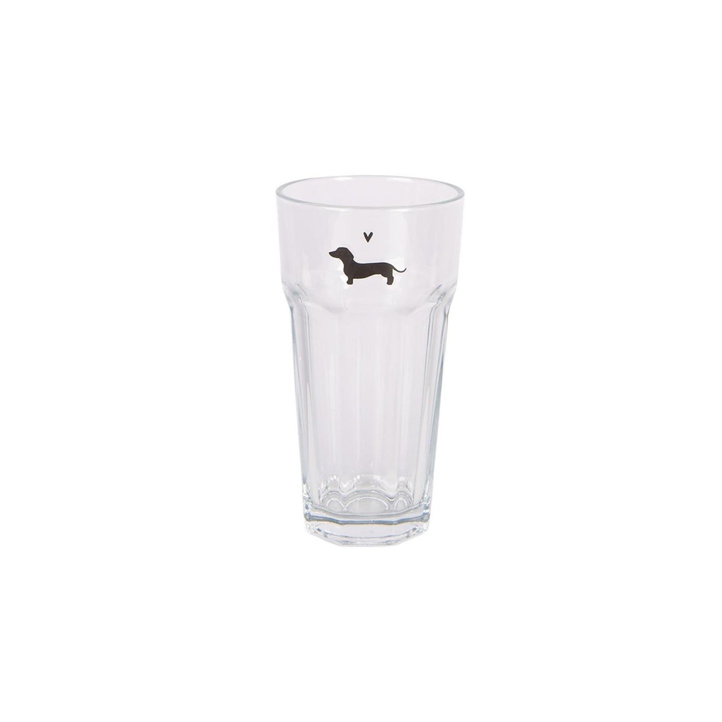 Clayre Eef Trinkglas Dackel 320ml ø8x15 cm Glas