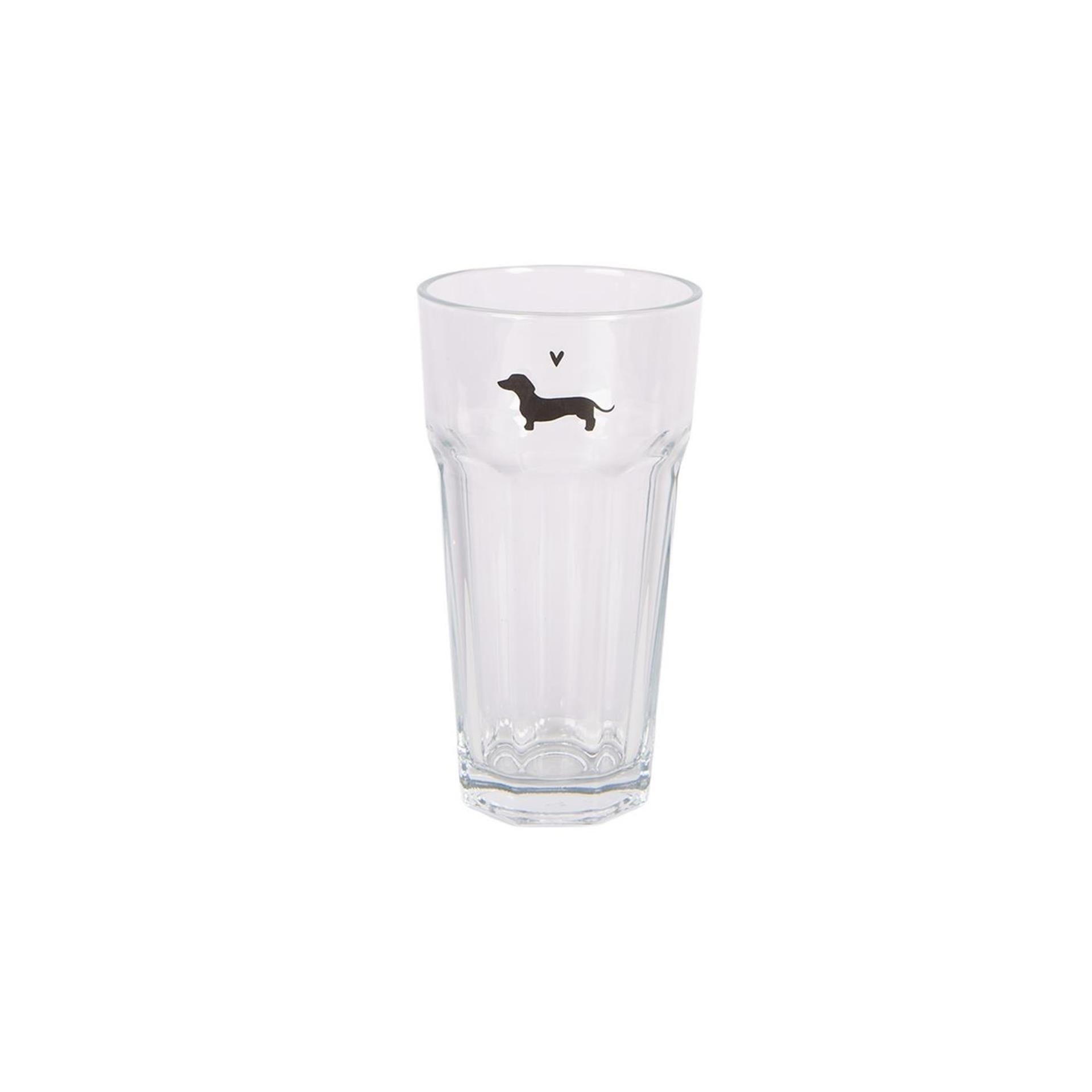 Clayre Eef Trinkglas Dackel 320ml ø8x15 cm Glas