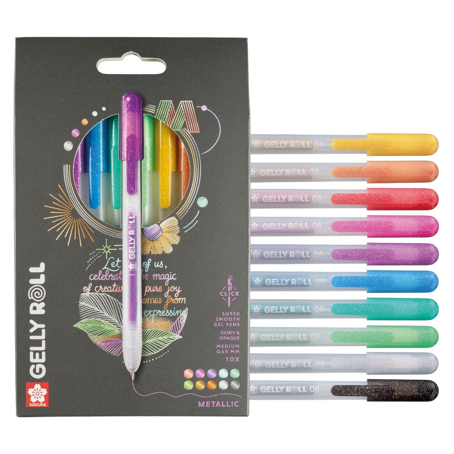 Sakura • Gelly Roll einziehbares Metallic-Set 10-tlg