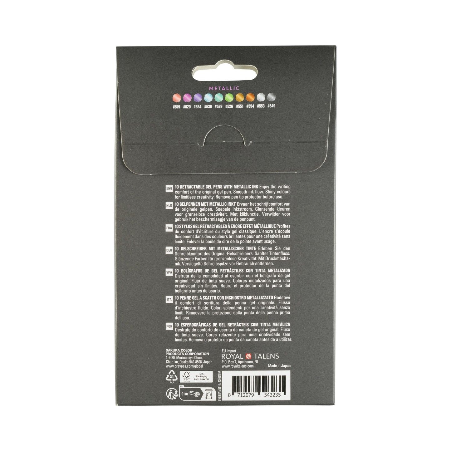 Sakura • Gelly Roll einziehbares Metallic-Set 10-tlg