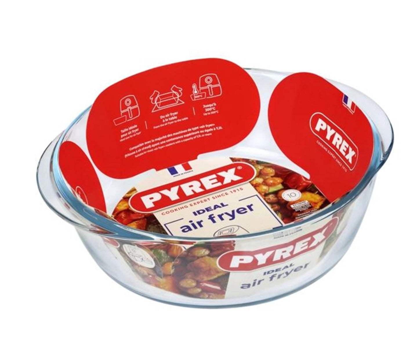 Pyrex Heißluftfritteusen-Auflaufform 26x23x8 cm rund | 2 Stk
