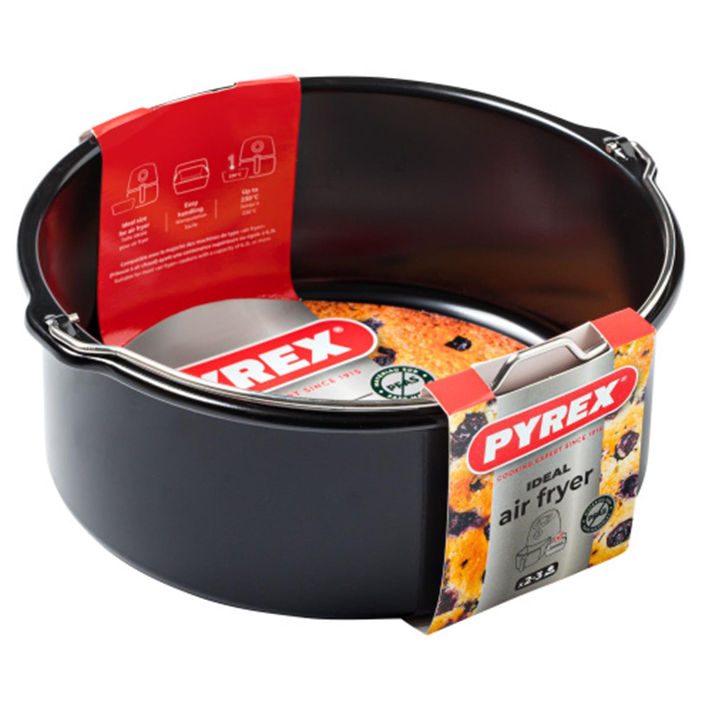Pyrex Heißluftfritteusen-Backform, rund, 20 x 19 x 7,5 cm