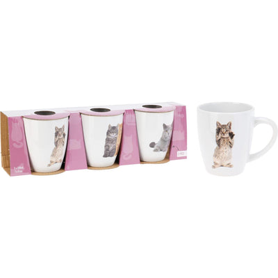 Excellent Houseware Tassenset Katzen 3-teilig 220ml