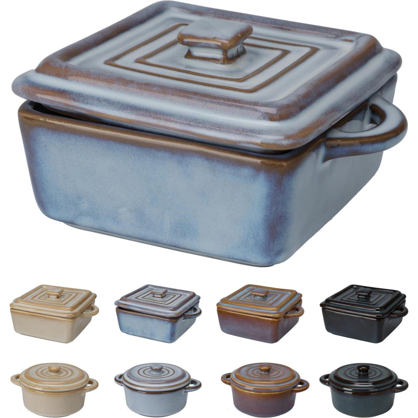 Excelent Houseware Schmortöpfchen aus Keramik, quadratisch oder rund