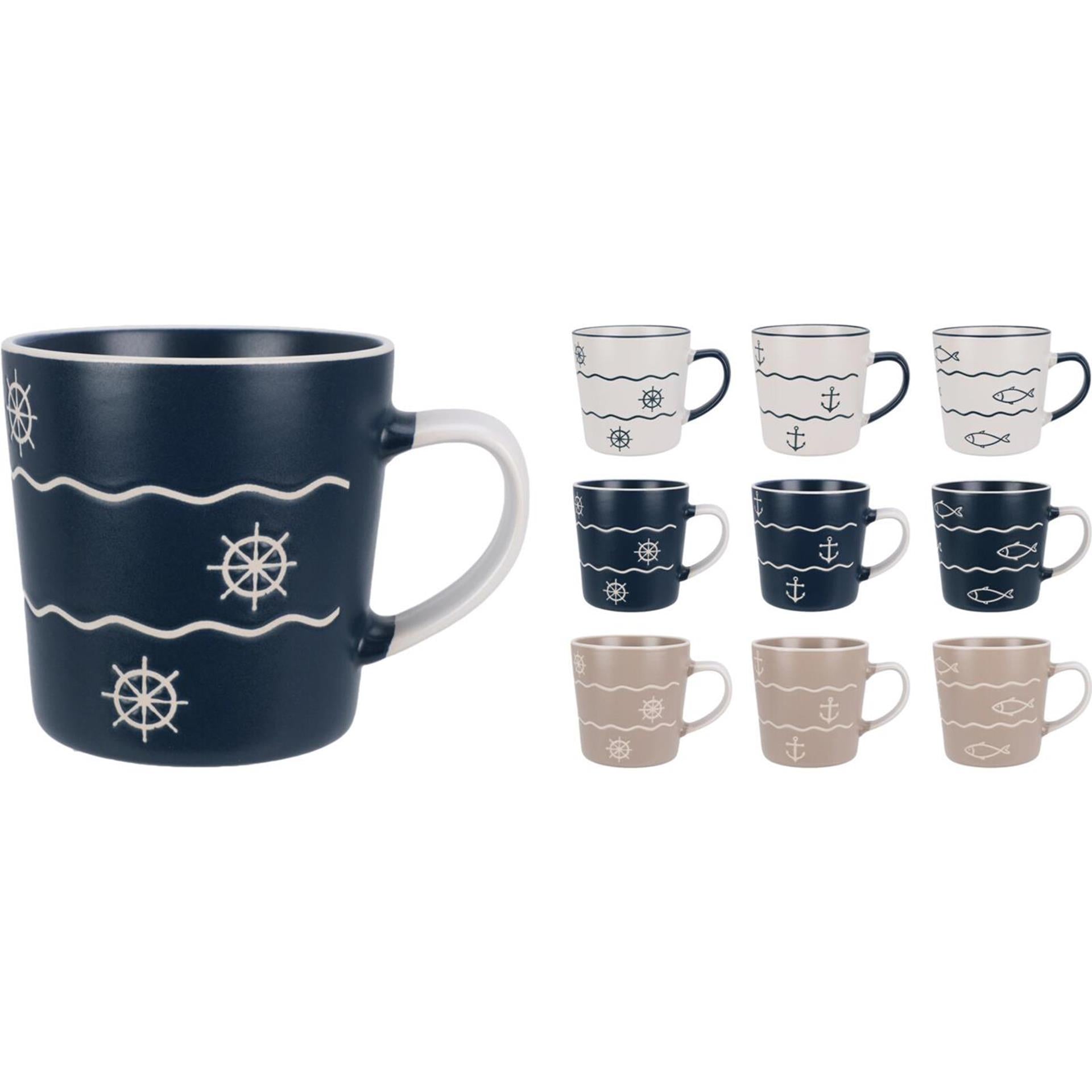 Töpferbecher 350ml maritim