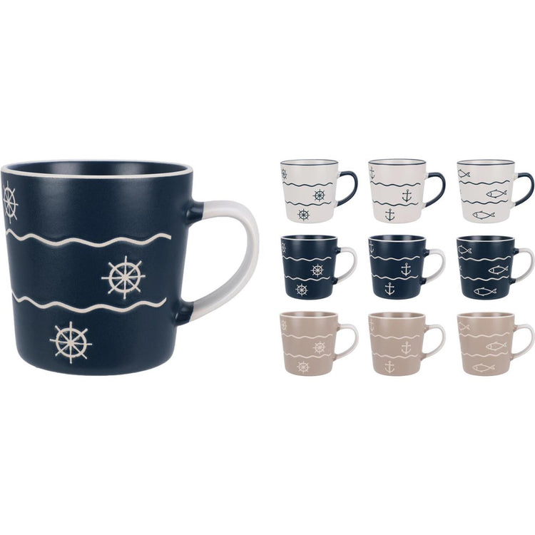 Töpferbecher 350ml maritim