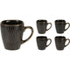 Excellent Houseware Becher aus Steingut, 200 ml, 4-fach sortiert, Karton mit 12 Stück