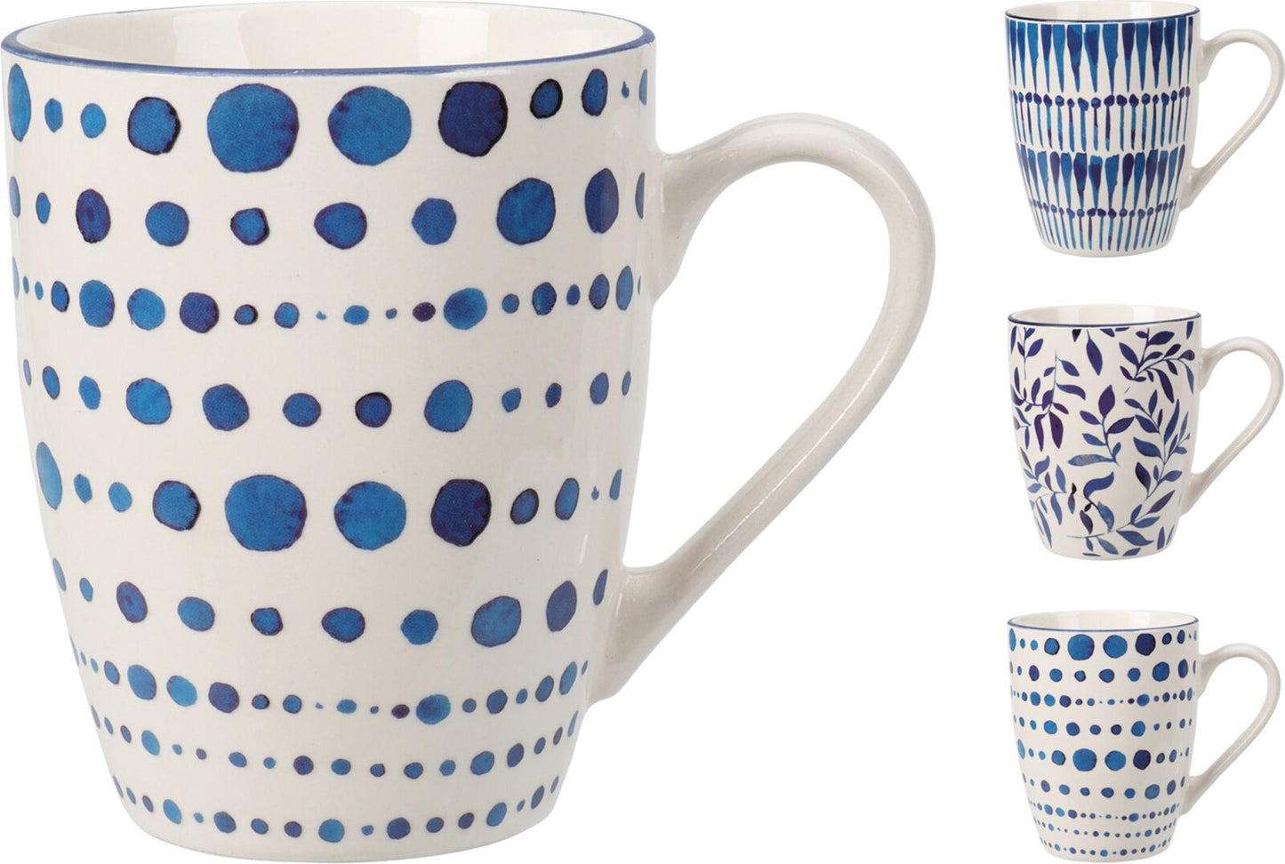 Ausgezeichnete Haushaltsware-Tasse, 350 ml, Porzellan, weiß, blau