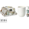Excellent Houseware Steingutbecher 300 ml, 4er-Set