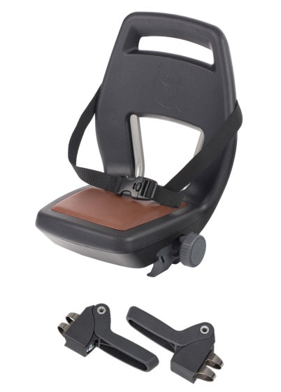 Rücksitz Junior 6+ Fußstütze + Gurt schwarz braun