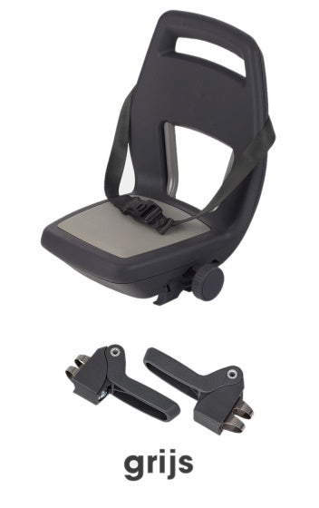 Rücksitz Junior 6+ Fußstütze + Gurt grau