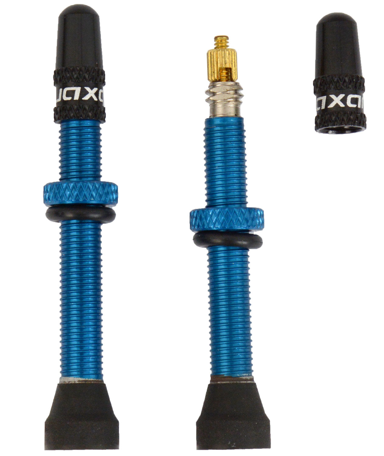 Quaxar Tubeless-Ventile universal Aluminium blau