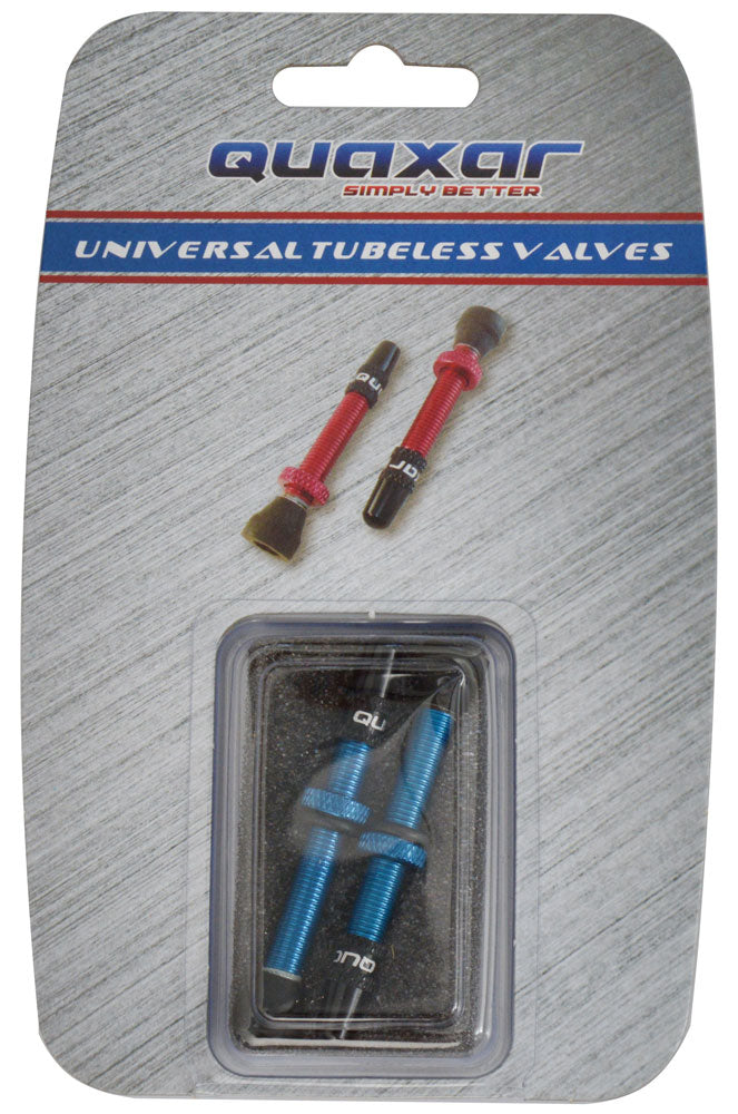 Quaxar Tubeless-Ventile universal Aluminium blau