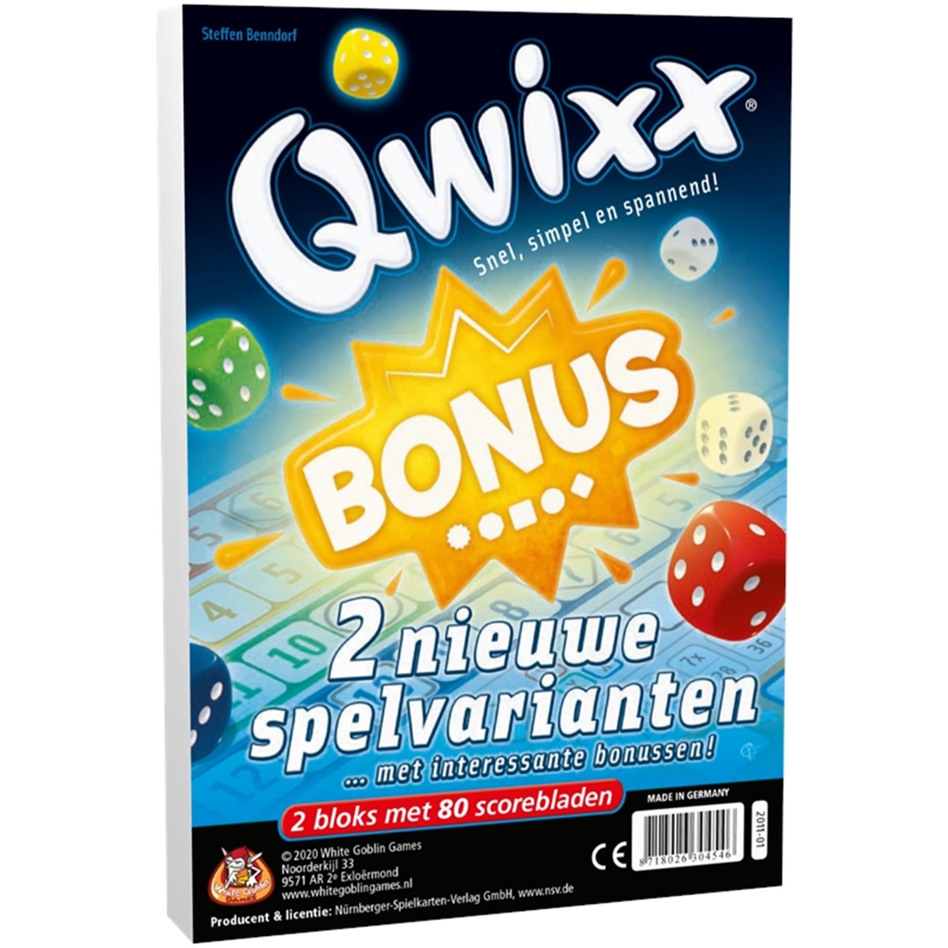 White Goblin Games Qwixx Bonus Würfelspiel