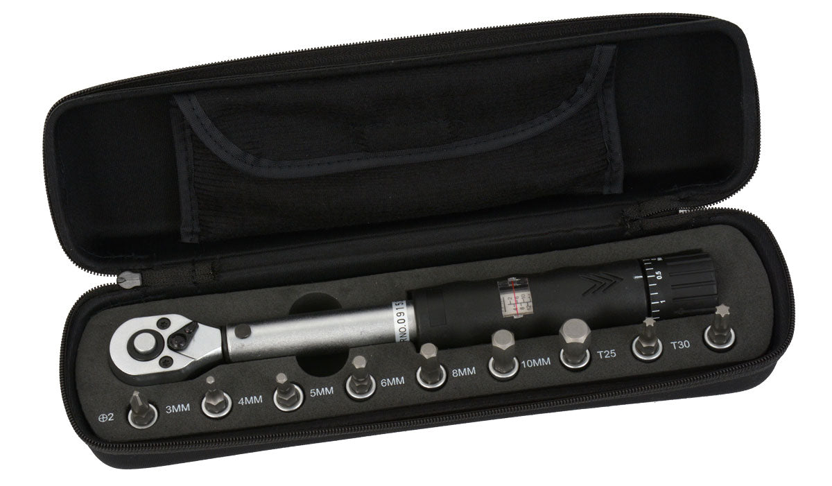 Radon-Comp-Drehmomentschlüssel 1 4 2-14 Nm fixierbar inkl. Bits