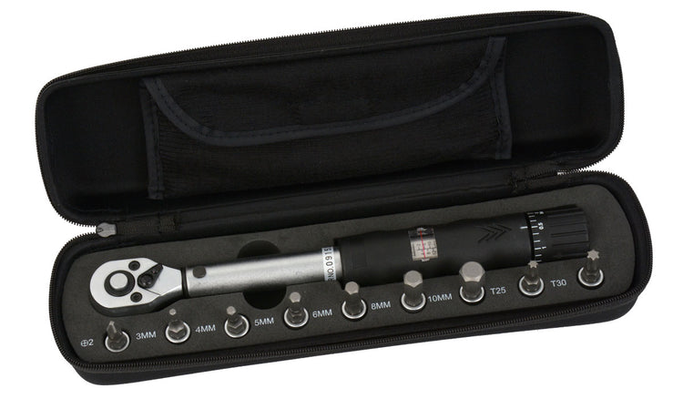 Radon-Comp-Drehmomentschlüssel 1 4 2-14 Nm fixierbar inkl. Bits
