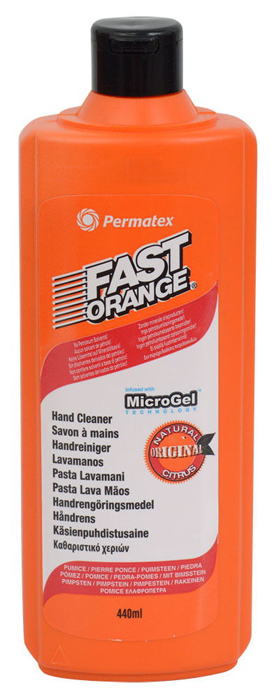Permatex schneller orangefarbener Handreiniger mit Bimsstein, 440 ml