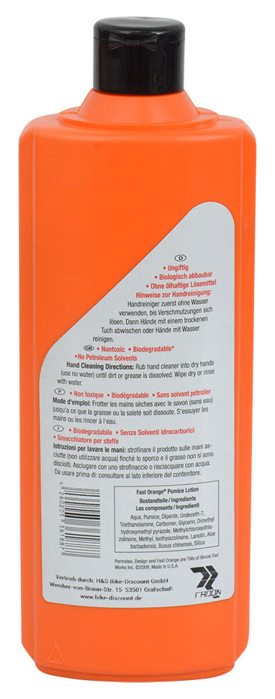 Permatex schneller orangefarbener Handreiniger mit Bimsstein, 440 ml