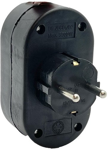 Erdungssteckeradapter 2-fach vertikal schwarz - 6175905