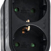 Erdungssteckeradapter 2-fach vertikal schwarz - 6175905