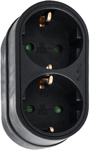 Erdungssteckeradapter 2-fach vertikal schwarz - 6175905