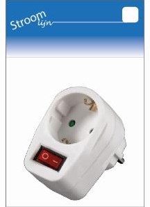 Erdungsstecker-Adapter mit weißem Schalter – 6640890