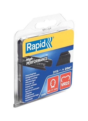 Rapid 1011750 - Hogrings VR22 Schwarz (215) | 3 Stück